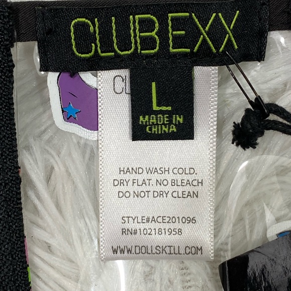 CLUB EXX Electro Terrestrial UV Monster Sticker Clear PVC Bra Crop Top Clear L - Picture 8 of 11